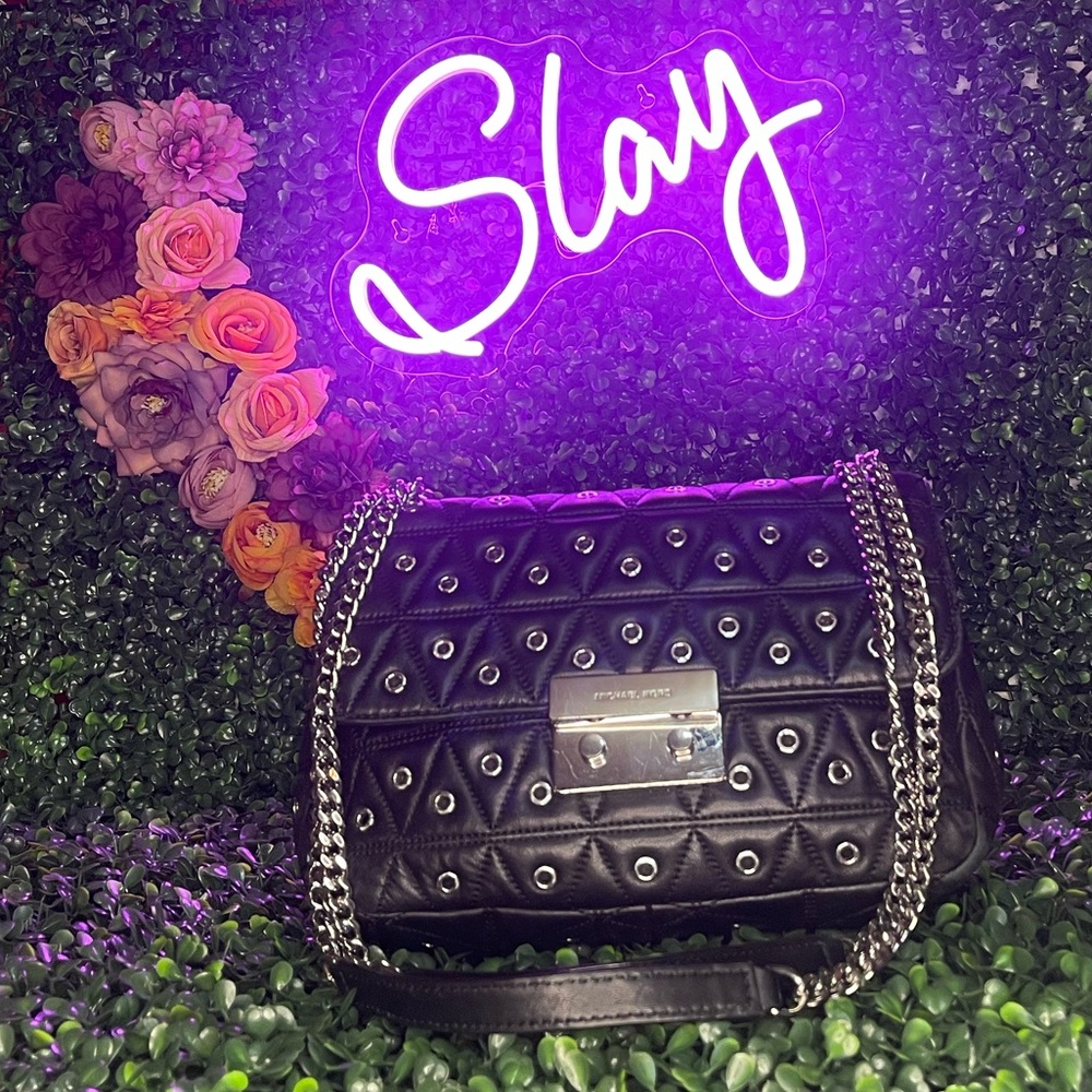 EUC Michael Kors Studded Black Crossbody